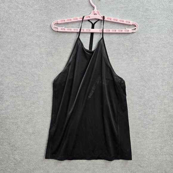 Lemon Tops - Lululemon Women Tank Top 4 Black Nylon Polyester Activewear Scoop Neck Pullover